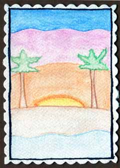 "Hawaiian Stamp" by Heather Klein, Lancaster WI - Watercolor
